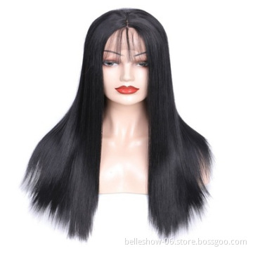 Xin Si Hot sell Wholesale medium-length small curly  head wig cheap synthetic lace front hair wig long straight hair wig
